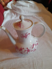 hübsche Kaffeekanne Seltmann Weiden Bavaria Annabell weiß mit rosa Blumendekor
