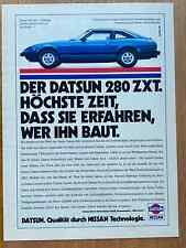 Datsun 280 ZXT Nissan 280 ZX Oldtimer Original 1982 Vintage Advert Werbung