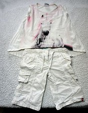 Pferde Tunika Top & Esprit Shorts weiß kurze Hose Gr. 134 140