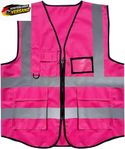 Warnweste pink reflektierende - warnweste,