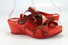 Think  Gr.36 Damen Sandalen Pantoletten Slipper Sommer Leder Rot J 413