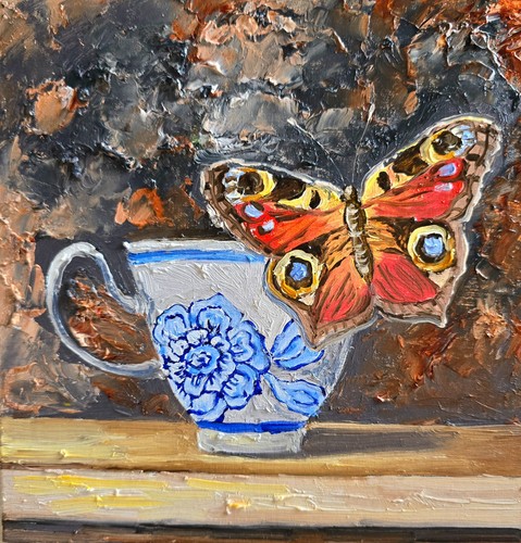 Schmetterling tasse ölbild - schmetterling,