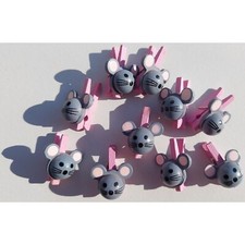 10x/50x Dekoklammer Mäuschen