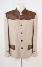 MEINDL BY LODEN FREY Jacke Trachtenjacke Janker Herren Gr. DE 52 Leder, Leinen
