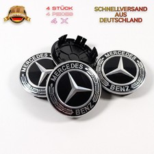 4x 75mm Mercedes-Benz Nabendeckel Nabenkappen Felgendeckel Raddeckel Emblem Neu