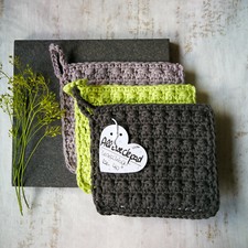 *** 3x Set Allzweckpad Wischtuch Wischpad Putztuch Allzwecktuch Lappen gehäkelt