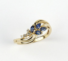 14k Gelbgold Saphir Und