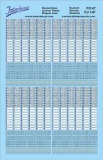 Deutsche Kennzeichen Euro 1/87