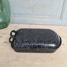 B9025 Alter Emaille Bräter | BRATREINE | Bratenpfanne | Email