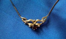 Kette Trachtenkette Gold Art Deco Antik Jugendstil Granat Markasiten