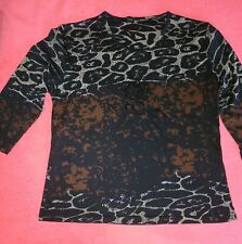 edles Damen Shirt Pulli Oberteil Bluse, Gr. M/L,38/40,Pailetten, Animal,Gothic 