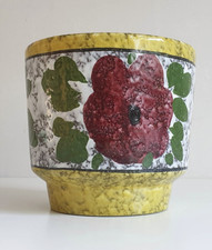 70er Jahre Marei Blumentopf Übertopf Keramik Planter buntes Design Ø 14 cm