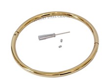 8mm Goldener massiver Damen Rund Edelstahl Halsreif der O abschließbar