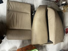 E46 Rückbank wangen und wand mit Skisack in Beige + kopfstütze