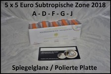 ! 5x5 Euro Münzen Subtropische Zone 2018 ADFGJ Spiegelglanz Polierte Platte NEU