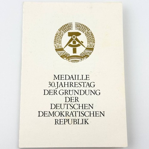 Ddr urkunde zur medaille - ddr,
