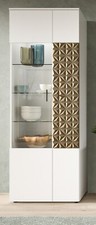 Vitrine in weiß und Gold mit