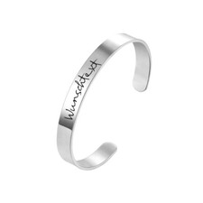 Edelstahl Armreif mit Gravur nach Wunsch | Armspange mit Beschriftung