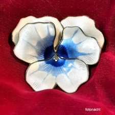 David Andersen Norwegen - große BROSCHE 925S Silber vergoldet Emaille - Vintage