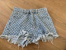 Neu Damen Jeans Shorts Kurze Hose Cheeky Pants Hotpants High Waisted Gr S