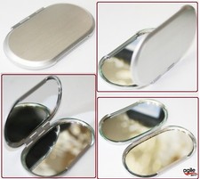 Taschen Klapp Spiegel oval Aluminium Klappspiegel Taschenspiegel 