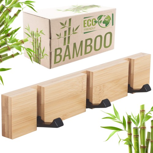 Wand hakenleiste aus bambus - wand,