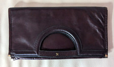 ASSIMA Creation Vintage Leder Damen Handtasche Clutch in rotbraun aus den 70´s