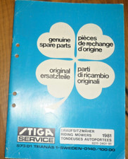 STIGA Service Ersatzteilkatalog  DRAUFSITZMÄHER Riding Mowers  1981 RARITÄT!