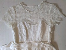 Standesamt Brautkleid S 38 100% Seide Séraphine Umstand creme weiß Spitze