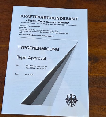 Abe typgenehmigung klr - typgenehmigung,