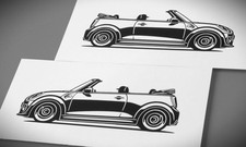 Mini Cooper S Cabrio Sticker Silhouette Mini Cooper S Aufkleber 2x Schwarz neu