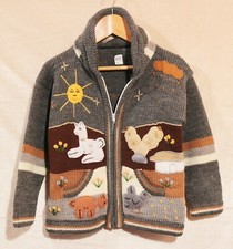 Strickjacke dunkelgrau bunt