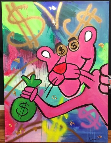 Pink panther akryl - pink, popart