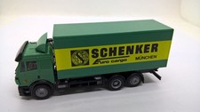Herpa Mercedes SK Koffer-LKW solo grün gelb SCHENKER Euro Cargo München (85)