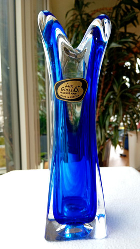 Große schwere glas - vase,