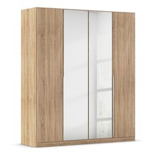 Drehtürenschrank - Sonoma Eiche - Kristallglasspiegel - 4-türig - 181x210 cm