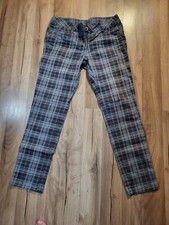 Hose Emo Schwarz Grau Kariert