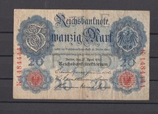 Reichsbanknote Zwanzig Mark, Berlin 1910   siehe scan