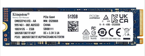 Kingston 512gb nvme m 2 - kingston,