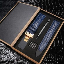 Blau Krokodil Alligator Grain