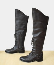 Rarität! Betty Blue Overknee Stiefel Gr. 37 Budapester Lochmuster Echtleder