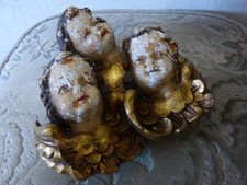 Alte handgeschnitzte Engel, handbemalt, echtes Holz, Abnutzungsspuren,