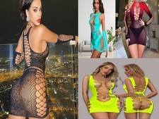 Damen Sexy Kleid Erotik Minikleid Dessous Negligee Wäsche Reizwäsche