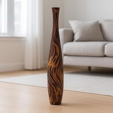 Hohe Bodenvase aus Holz 70 cm