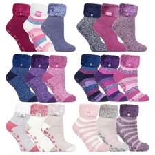 Heat Holders - 3er Pack Damen Flauschige Bettsocken Rutschfeste | Fleece Socken
