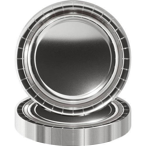 Pappteller silber stück - silber,