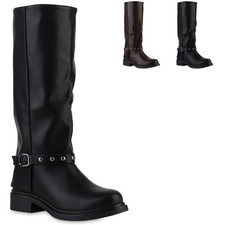 Damen Bikerstiefel Stiefel