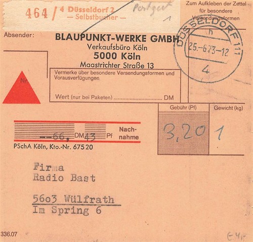 140988 radio nn paketkarte - radio/tv, nn-paketkarte