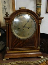 Jugendstil Junghans Kaminuhr Säulenuhr Nussbaum Messing Westminster Selten