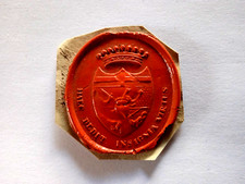 Historisch Antikes Original Siegel Brief/Dokument Heraldik ADEL Wappen